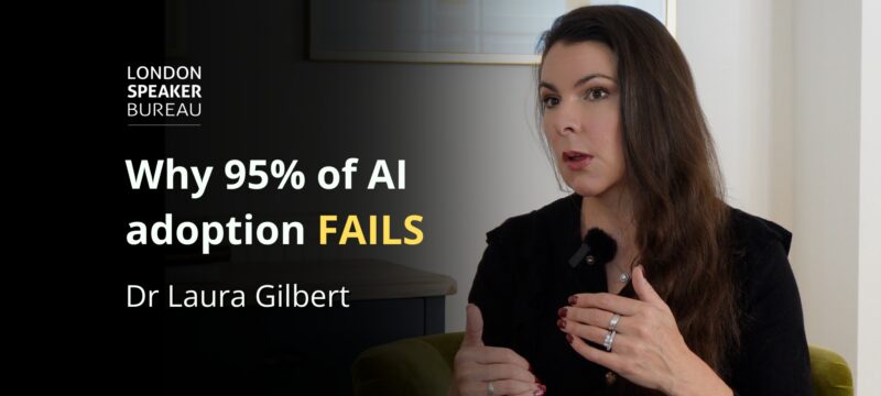Dr Laura Gilbert, AI expert and founder of the UK government’s AI incubator, speaking in a London Speaker Bureau interview